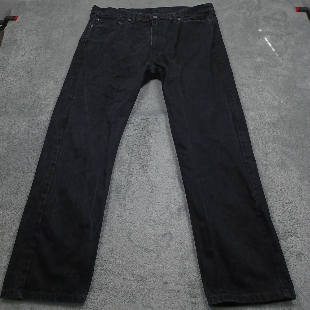Levis 505 Jeans Mens 40x32 Black Denim Straight Casual Pockets Modern